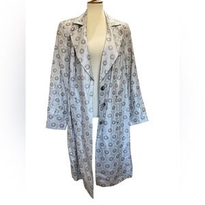 Isabel Toledo Light Silver Gray Patterned Pea Coat